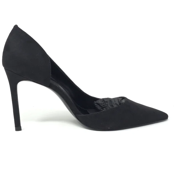 Mango Audrey Black Suede Pointed Toe Stiletto Pumps Size EU 37 / US 9.5M - Picture 5 of 11